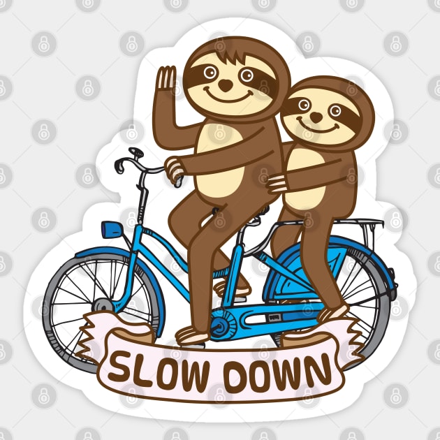 Sloths and bicycle Sticker by Plushism